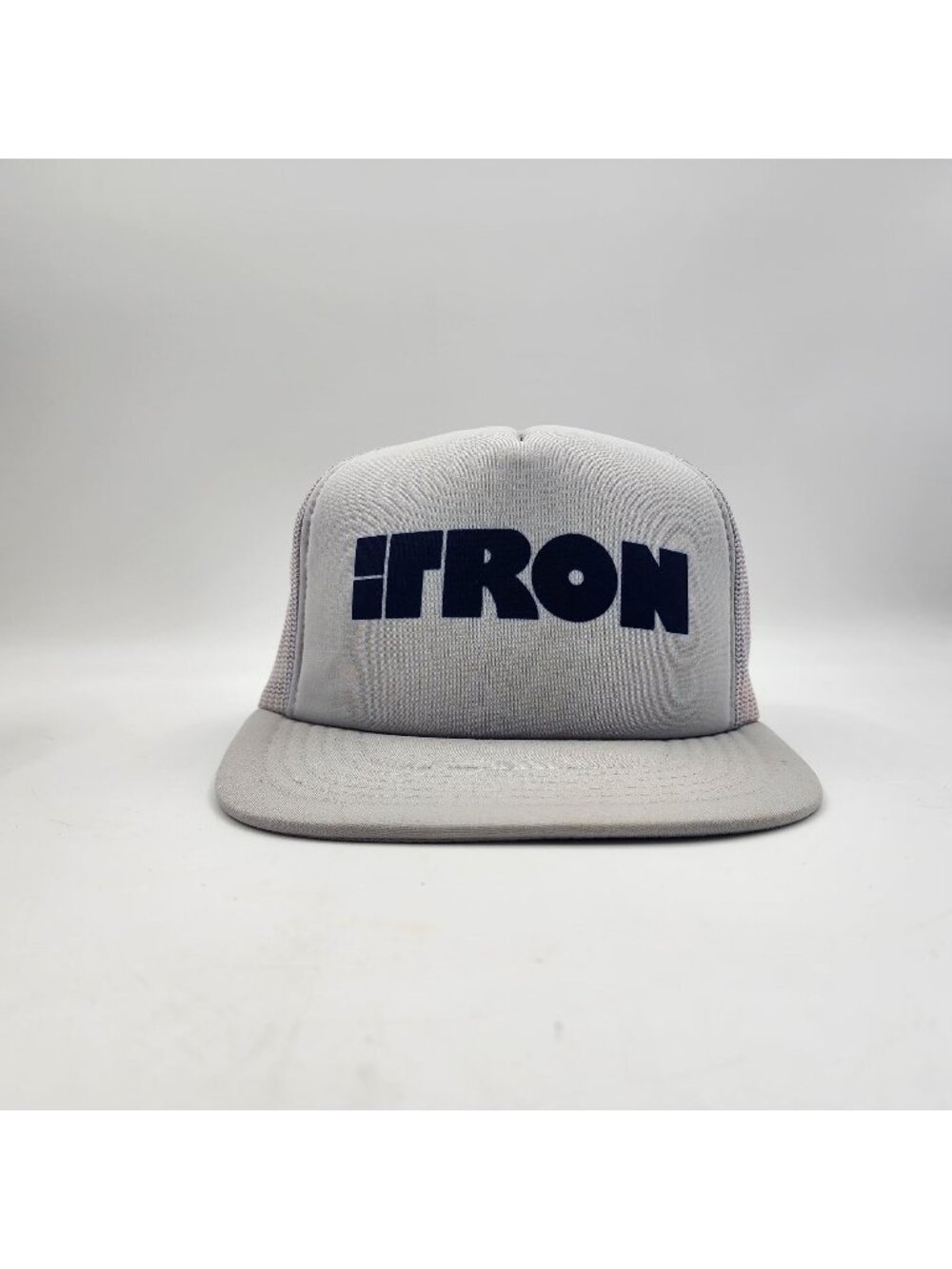 Vintage ITRON Mesh Snapback Trucker Hat Cap Retro Gray